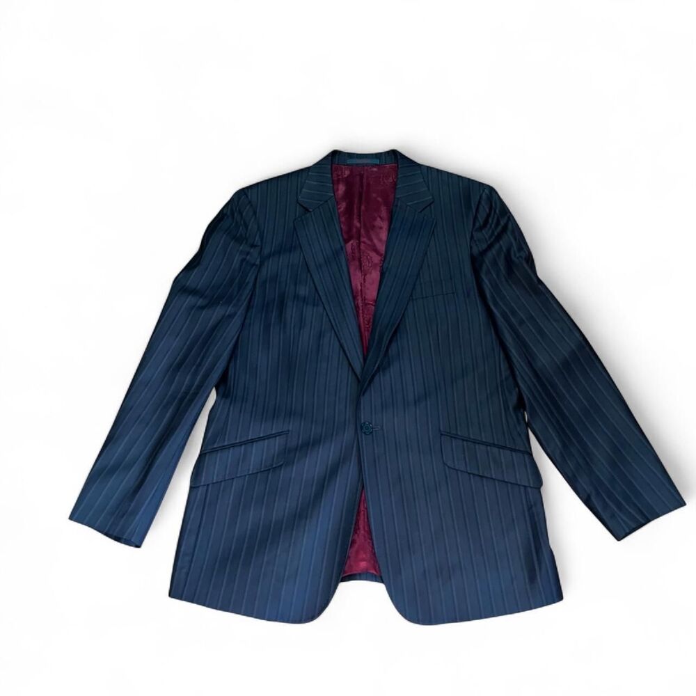 Ted Baker Endurance Men's Dark Gray Striped Jacquard Blazer SZ 42 R
